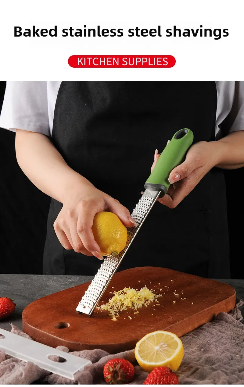 Zesteur en Inox pour Fruits et Fromage - 4 Lames Poignée Antidérapante zesteur