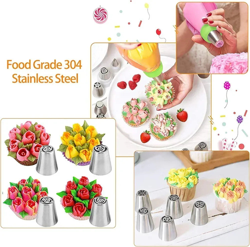 Set de 27 Douilles à Pâtisserie en Acier Inoxydable pour Décoration de Gâteaux douillepoche