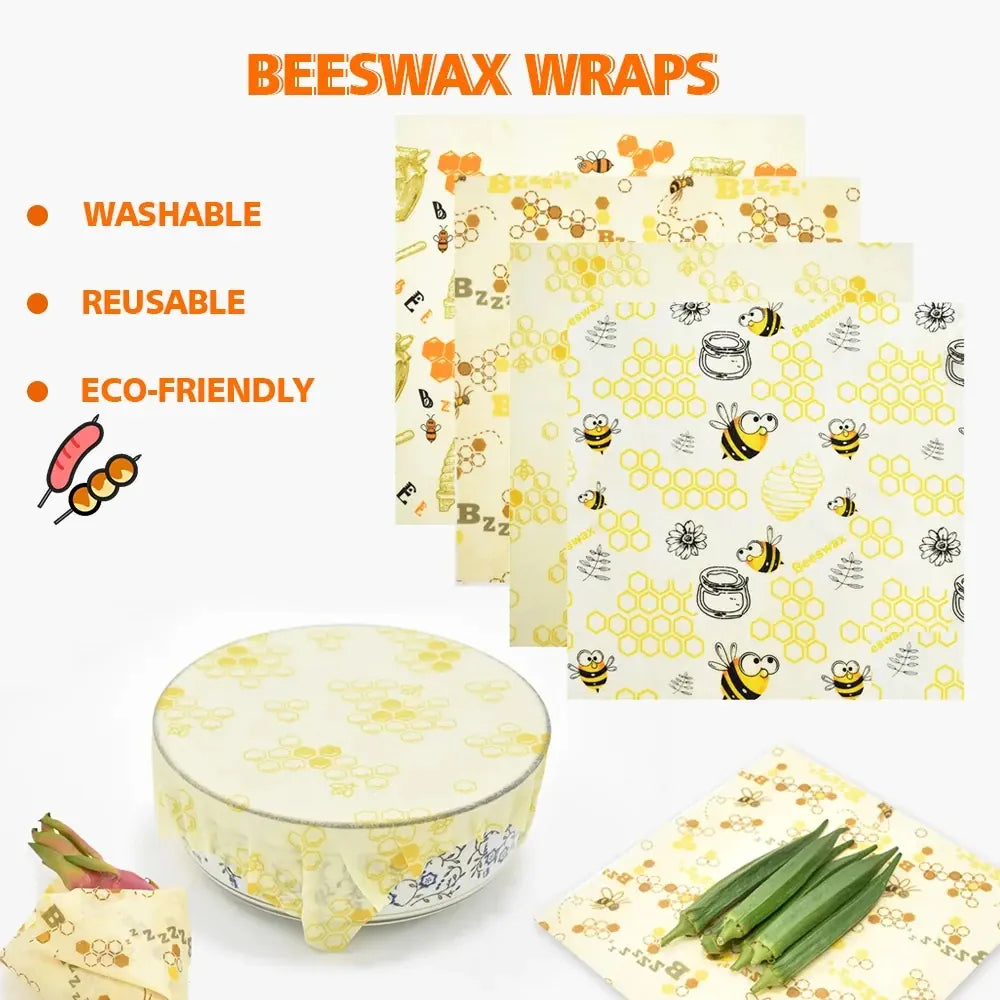 Film Alimentaire Réutilisable en Cire d'Abeille - Lot de 6 far