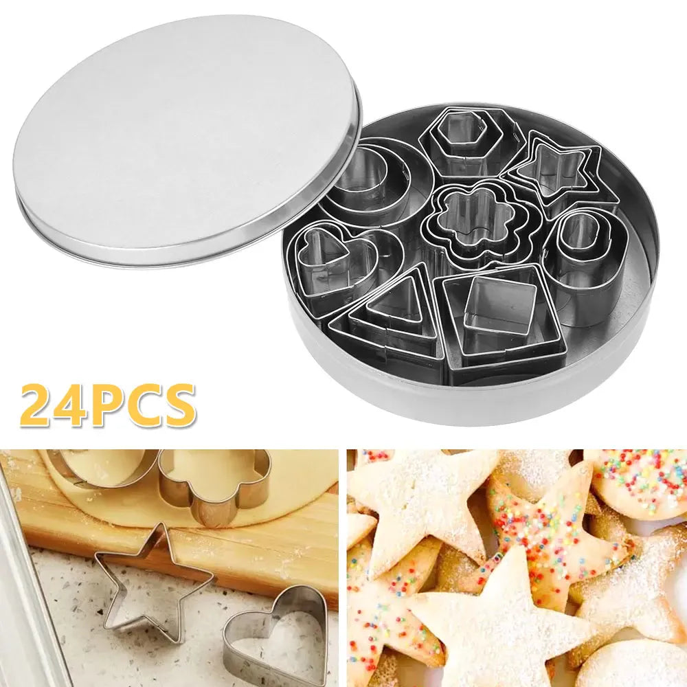 Emporte-pièces pour biscuits en acier inoxydable - 24 pièces assorties emportepieces