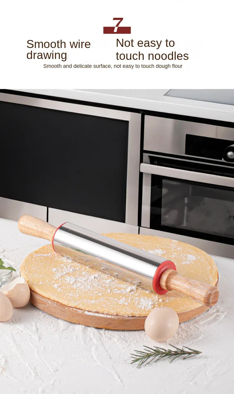 Rouleau à pâtisserie en acier inoxydable pour biscuits et tartes rouleaupatisserie