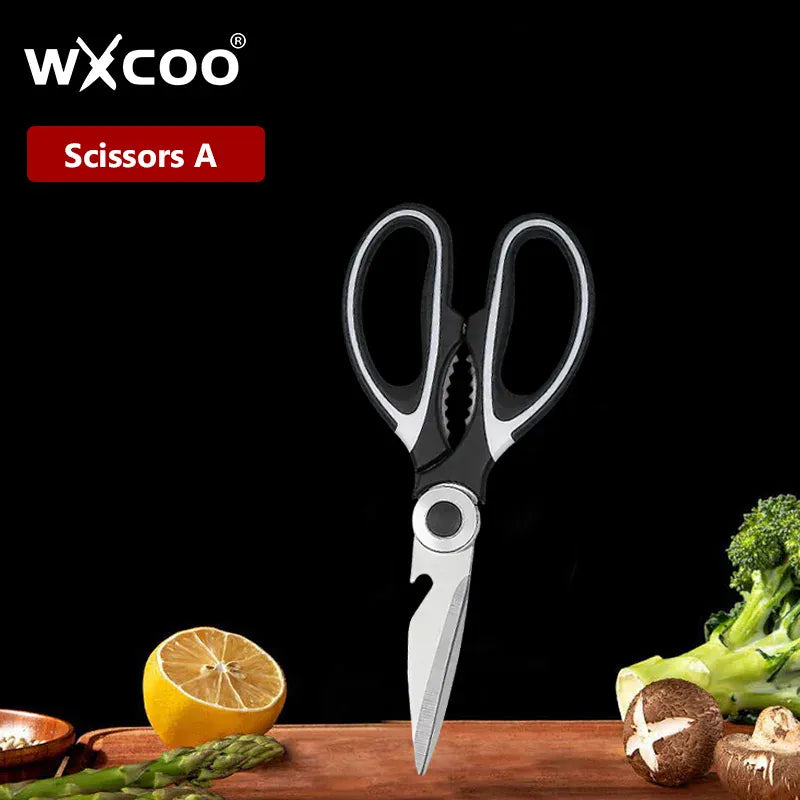 Ciseaux de cuisine multifonctions en inox pour découpe de viandes ciseaux