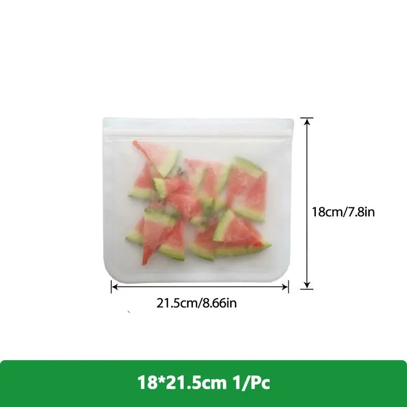 1/5/10 Pcs Reusable Ziplock Silicone Bags Dishwasher Safe Freezer Bag Lunch Bag Sandwich Bags BPA Free for Food Storage Home