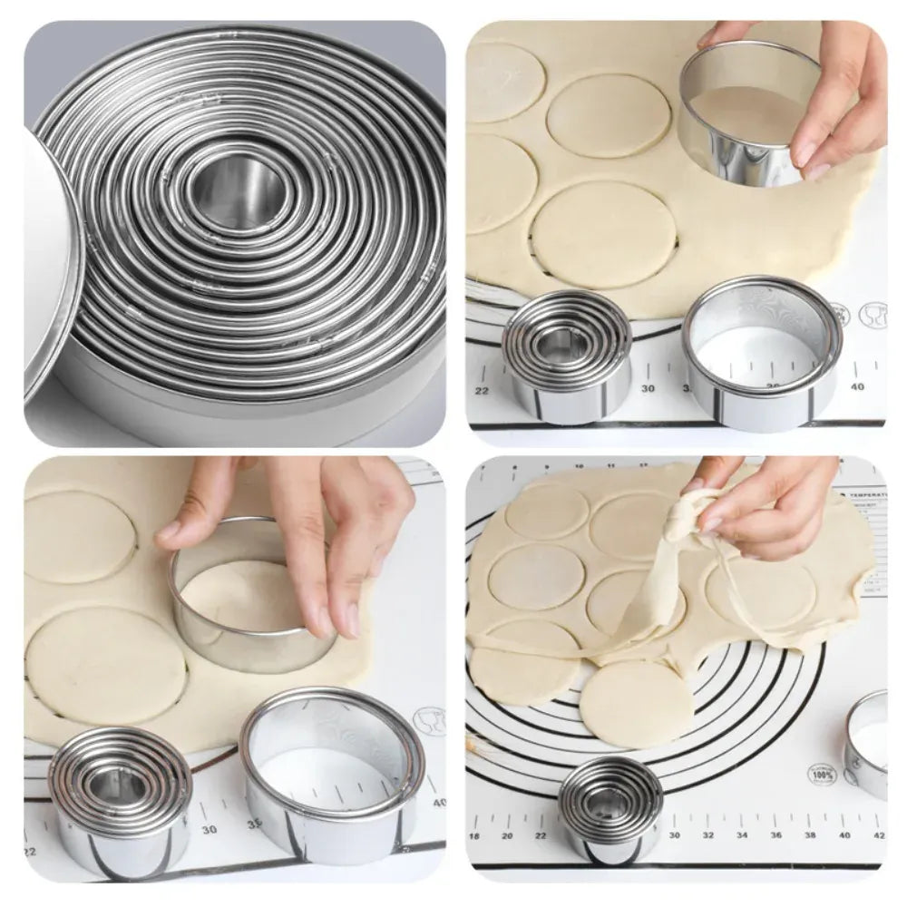 Ensemble de 11 emporte-pièces ronds en acier inoxydable pour pâtisserie emportepieces