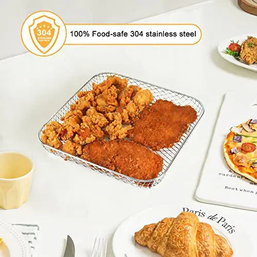 Grille Inox Air Fryer 3 Niveaux Empilable - Accessoire Cuisine Air Fryer
