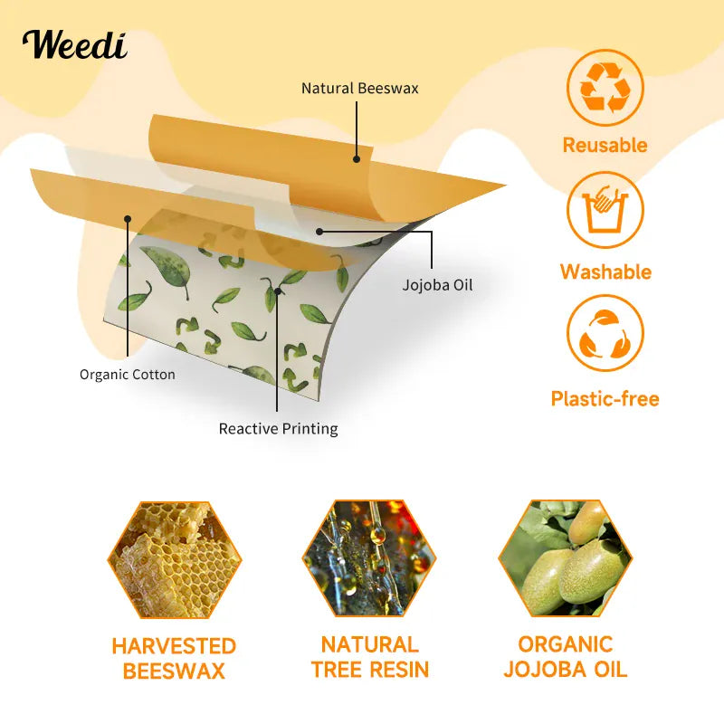 Film Alimentaire Réutilisable Cire d'Abeille en Rouleau Écologique far
