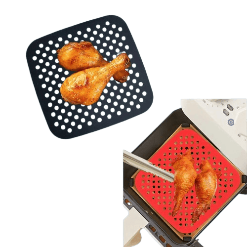 Tapis Silicone Air Fryer Antiadhésif Lot de 2 Carrés 25x25 cm Air Fryer