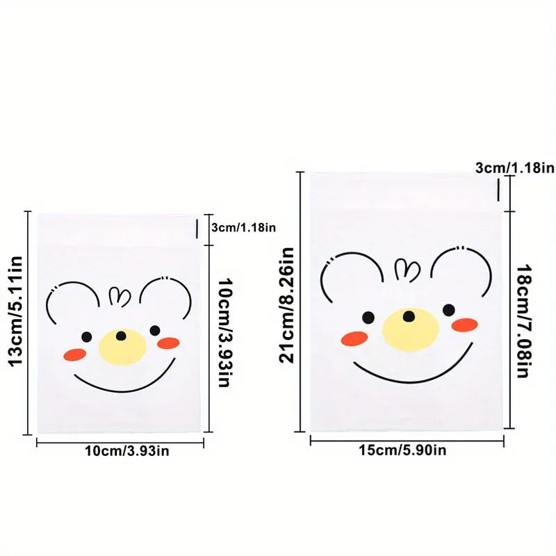 Sachets OPP Auto-adhésifs Animaux - Lot de 100 pièces 10x15 cm