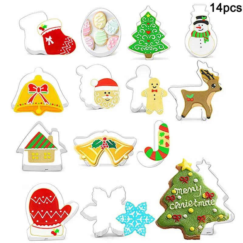 Emporte-pièces en inox - Set de 4 formes décoratives souriantes pour Noël emportepieces