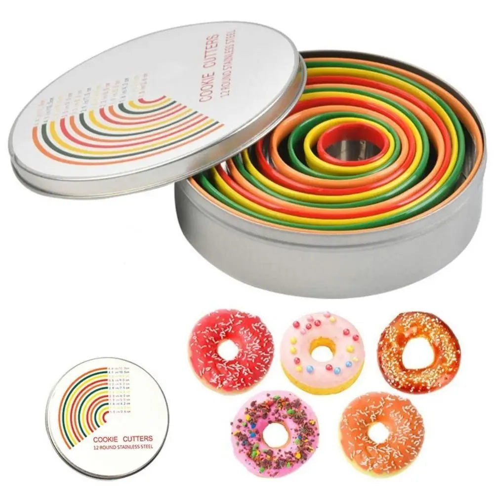Emporte-pièces ronds en inox colorés - Set de 12 pour biscuits emportepieces