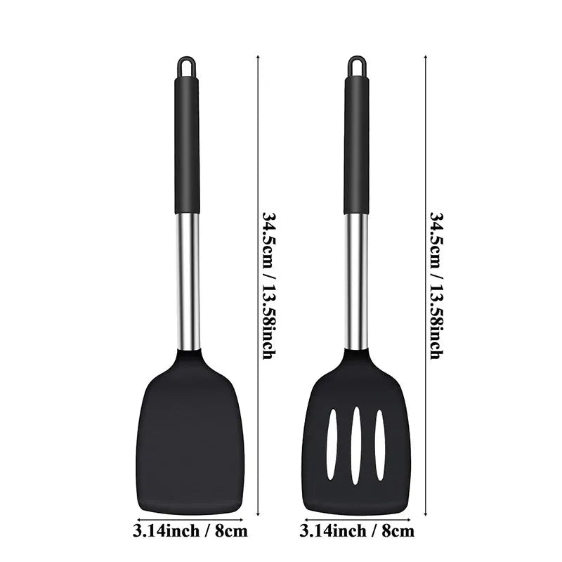 Set Spatules Silicone 1/2 pièces Résistantes à la Chaleur pour Cuisine spatule en silicone