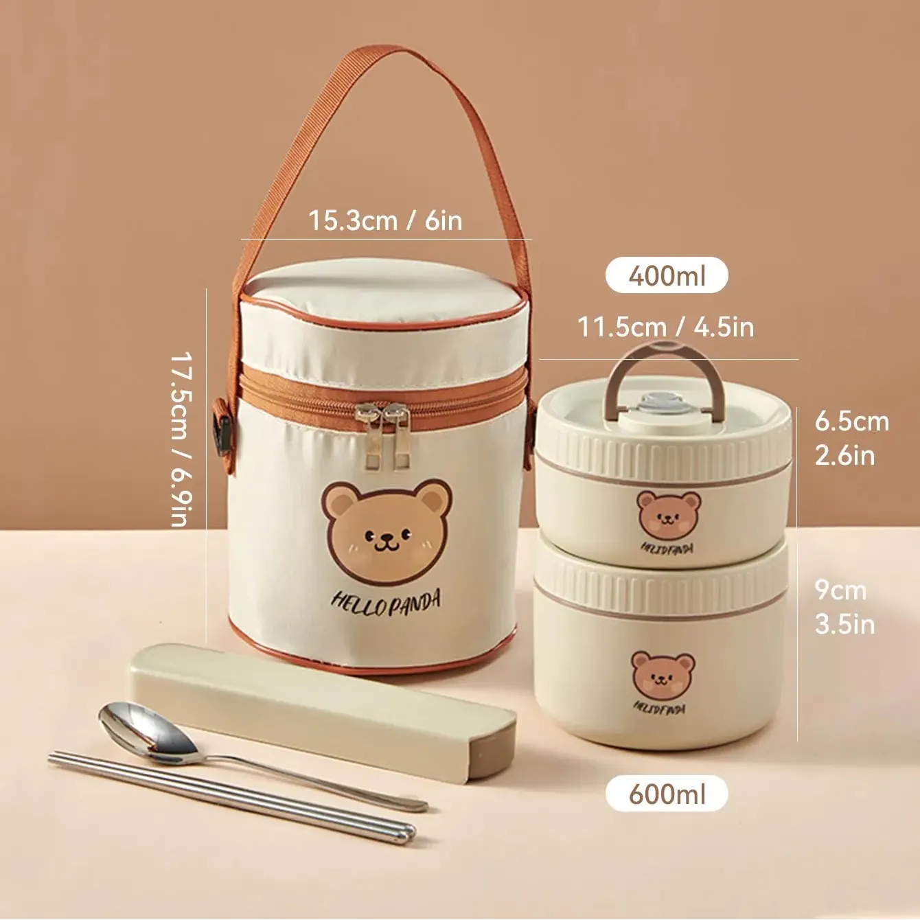 Ensemble de 2 Lunchbox cylindriques isothermes pour enfants (1 litre) Lunchbox