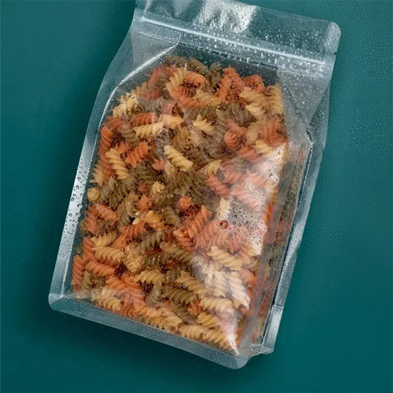 Sachets Zip Alimentaires Transparent Lot de 50 Pièces avec Poignée