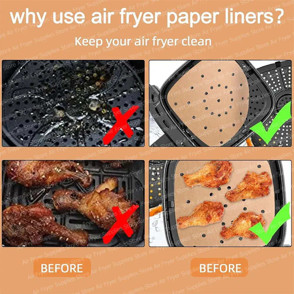 Moules Silicone Air Fryer Réutilisables Carré 23 cm - Lot de 1 Air Fryer