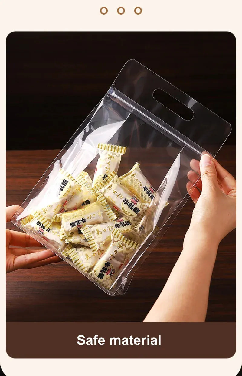 Sachets Zip Alimentaires Transparent - Lot de 50 Pièces avec Zip