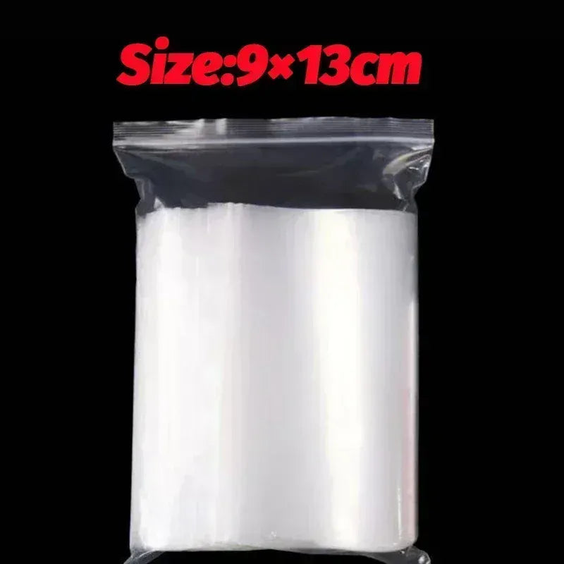 100/1000Pcs Clear Sealed Bags Thicken Plastic Storage Pouch for Small Jewelry Foods Packing Reclosable Zippers Sealing Pouches