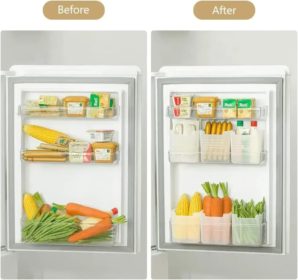 Bac de Rangement Frigo 15 Pièces Organisateur Alimentaire Empilable
