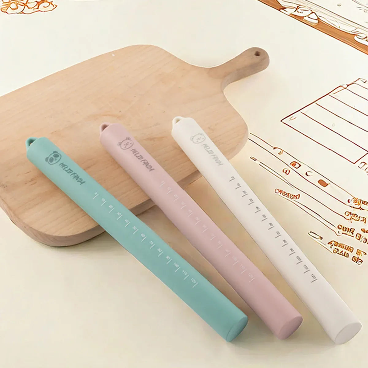 Rouleau à pâtisserie en silicone anti-adhérent avec noyau en acier inoxydable - Outil de cuisson multifonctionnel rouleaupatisserie
