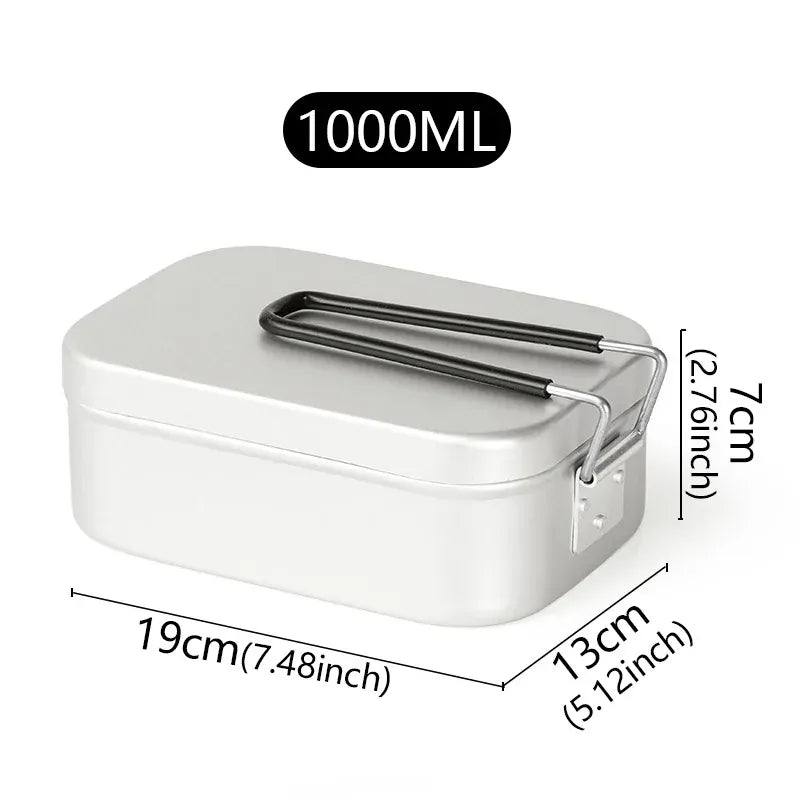 Bento Aluminium 2 Compartiments Pliables pour Camping et Pique-Nique Bento