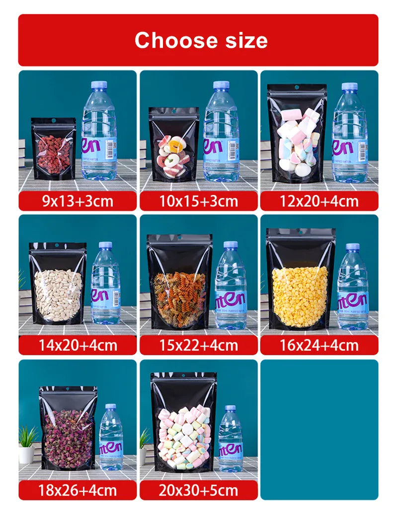 Sachets Kraft Réutilisables Lot de 100 pièces Transparent 20x30cm