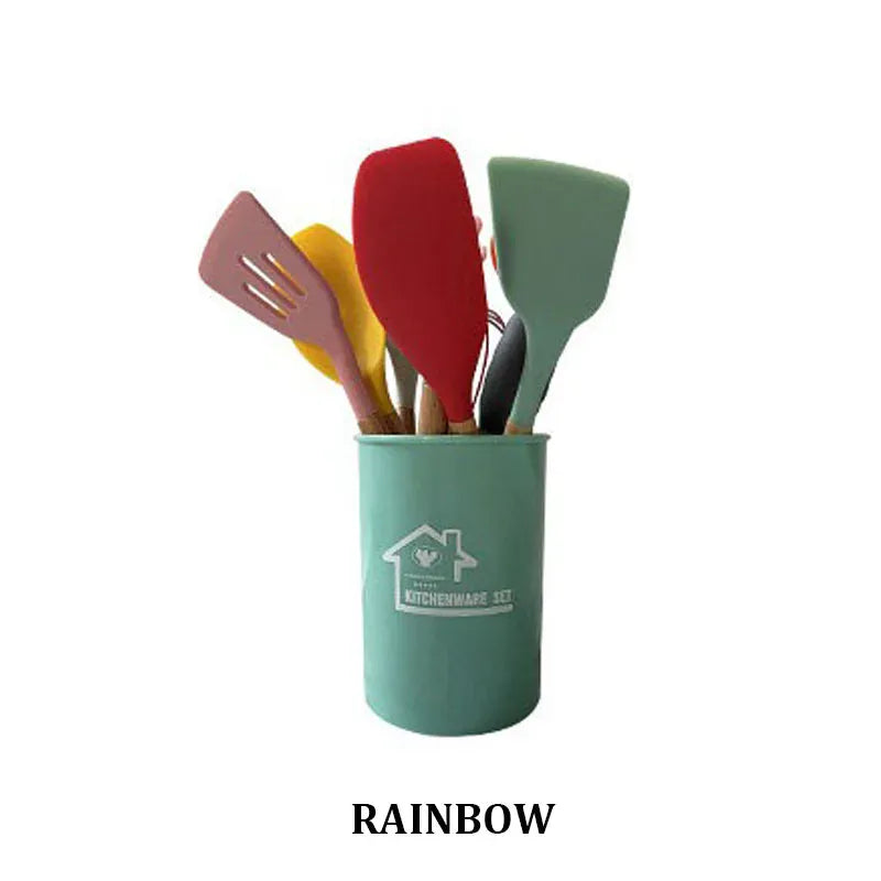 Set Ustensiles Silicone 12 pièces Cuisine | Résistants à la chaleur spatule en silicone