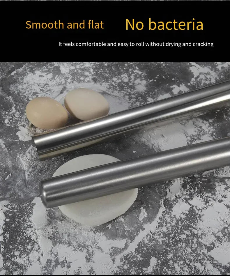 Rouleau à pâtisserie en acier inoxydable de 40 cm - Résistant et facile à nettoyer rouleaupatisserie
