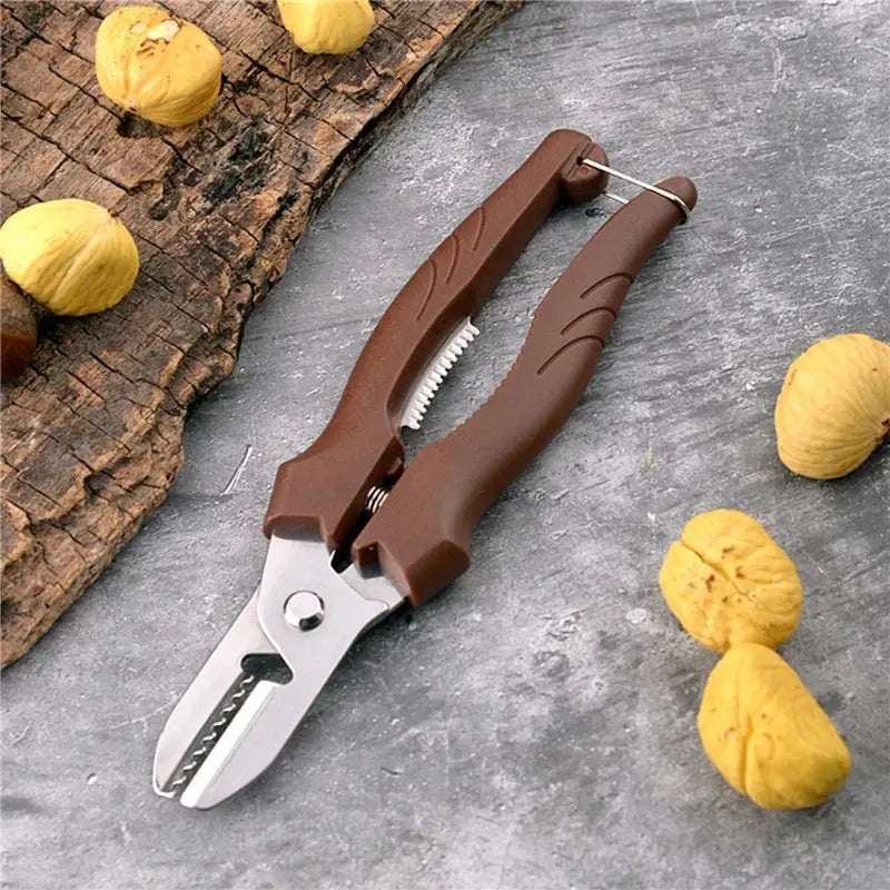 Ciseaux de cuisine multifonctions en acier pour éplucher châtaignes ciseaux