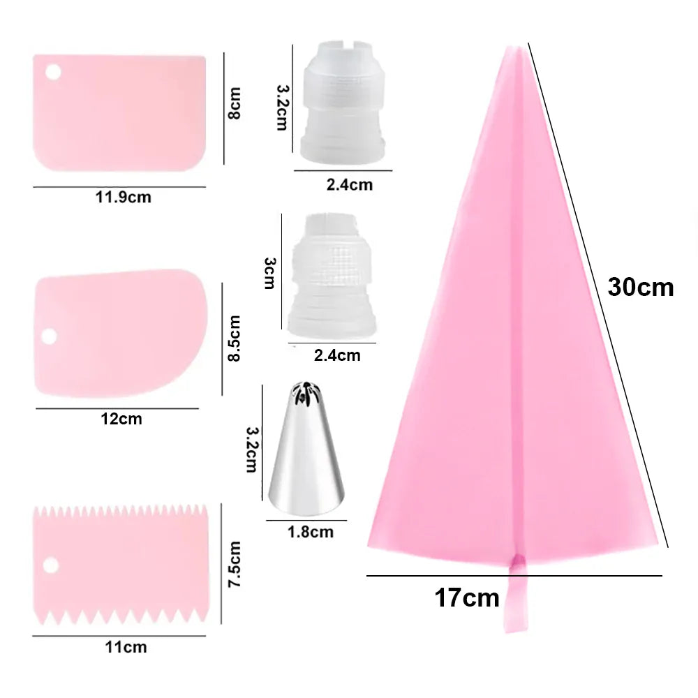 Poche à Douille en Silicone Reusable - Set de 24 Douilles de Pâtisserie douillepoche