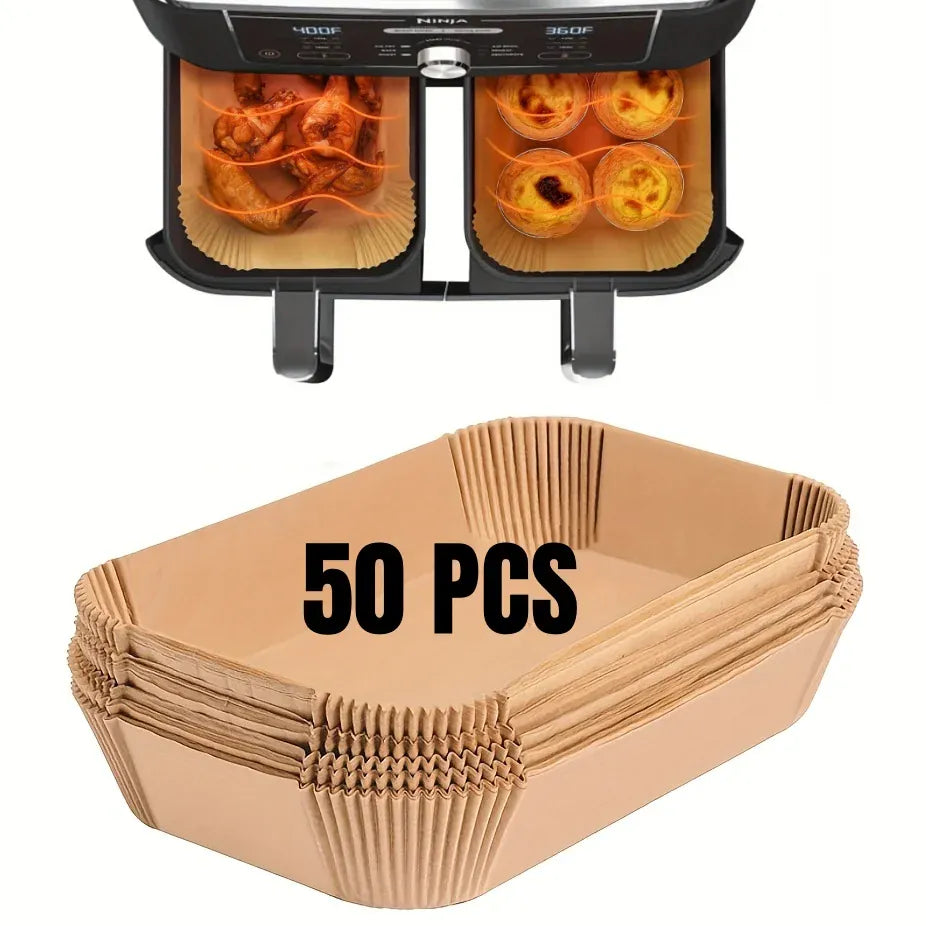 Papier Cuisson Air Fryer Jetable Rectangulaire Lot de 200 Pièces Air Fryer