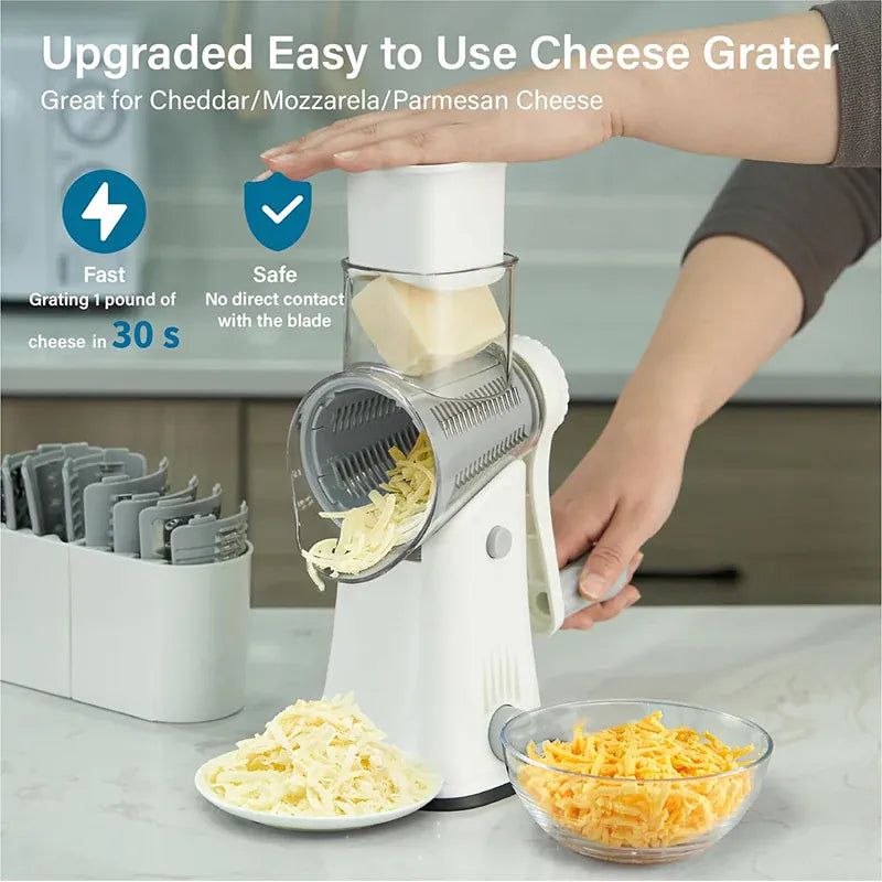 Râpe à fromage 5 en 1 avec mandoline et coupe légumes multifonctionnelle Coupe Légumes