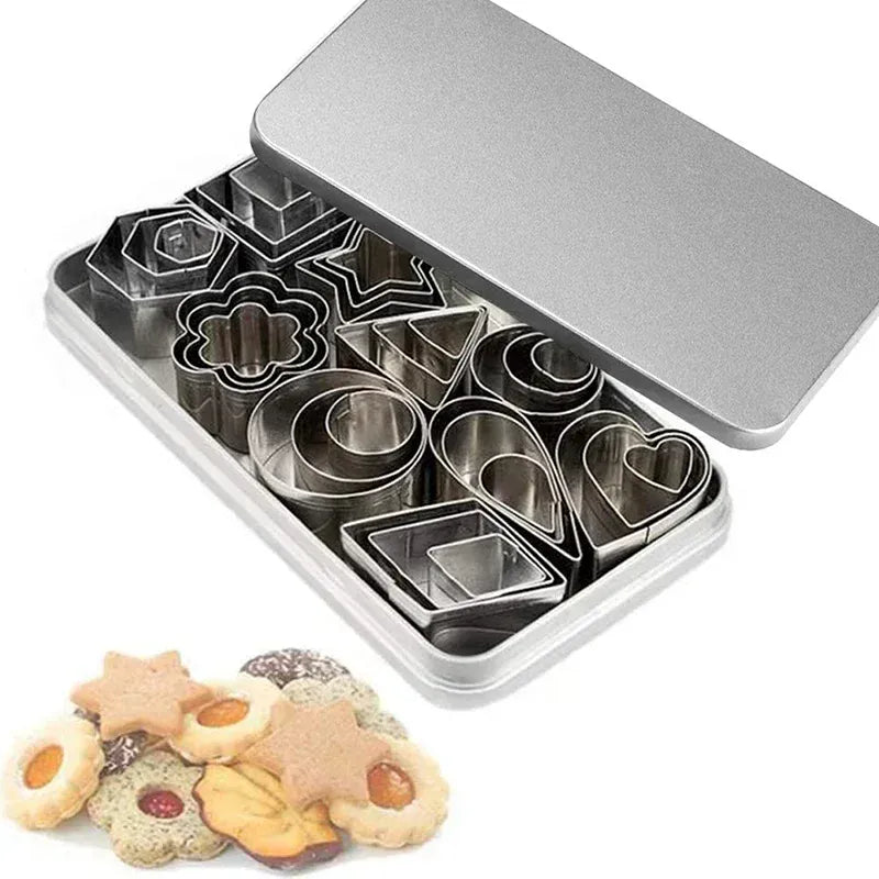 Emporte-pièces en acier inoxydable - Set de 30 formes géométriques pour pâtisserie emportepieces