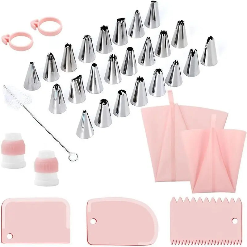 Set de 34 Douilles en Acier Inoxydable pour Décoration de Gâteaux douillepoche