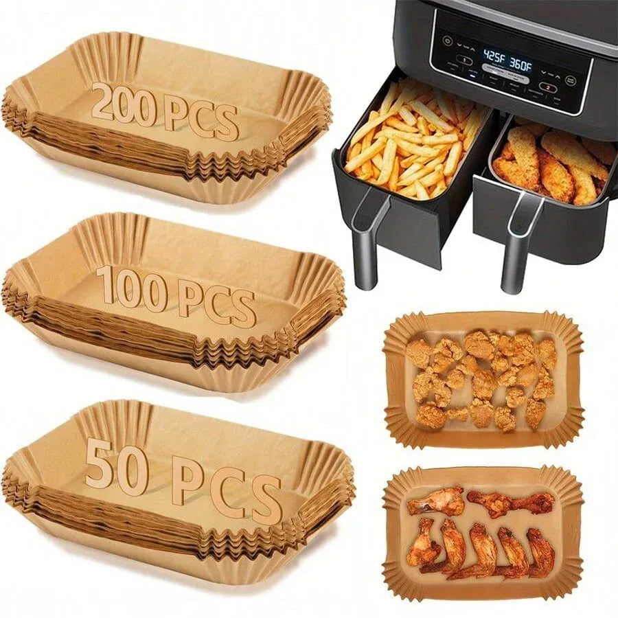 Papier Cuisson Air Fryer Jetable Rond et Carré - Lot de 50 pièces Air Fryer