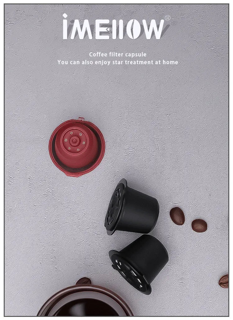 Capsules de Café Réutilisables Compatible Nespresso — Lot de 3 ou 6 Pièces avec Cuillère et Brosse capsule