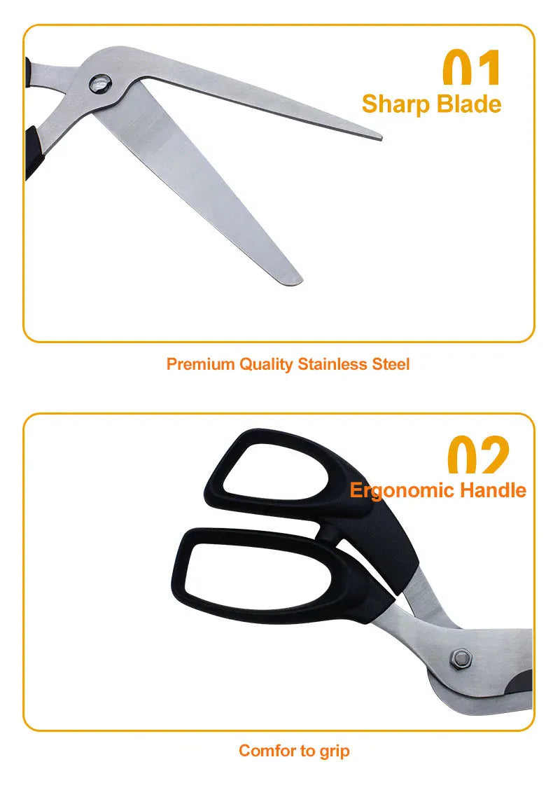 Ciseaux à pizza en inox avec spatule et coupe-pizza 2 pièces ciseaux