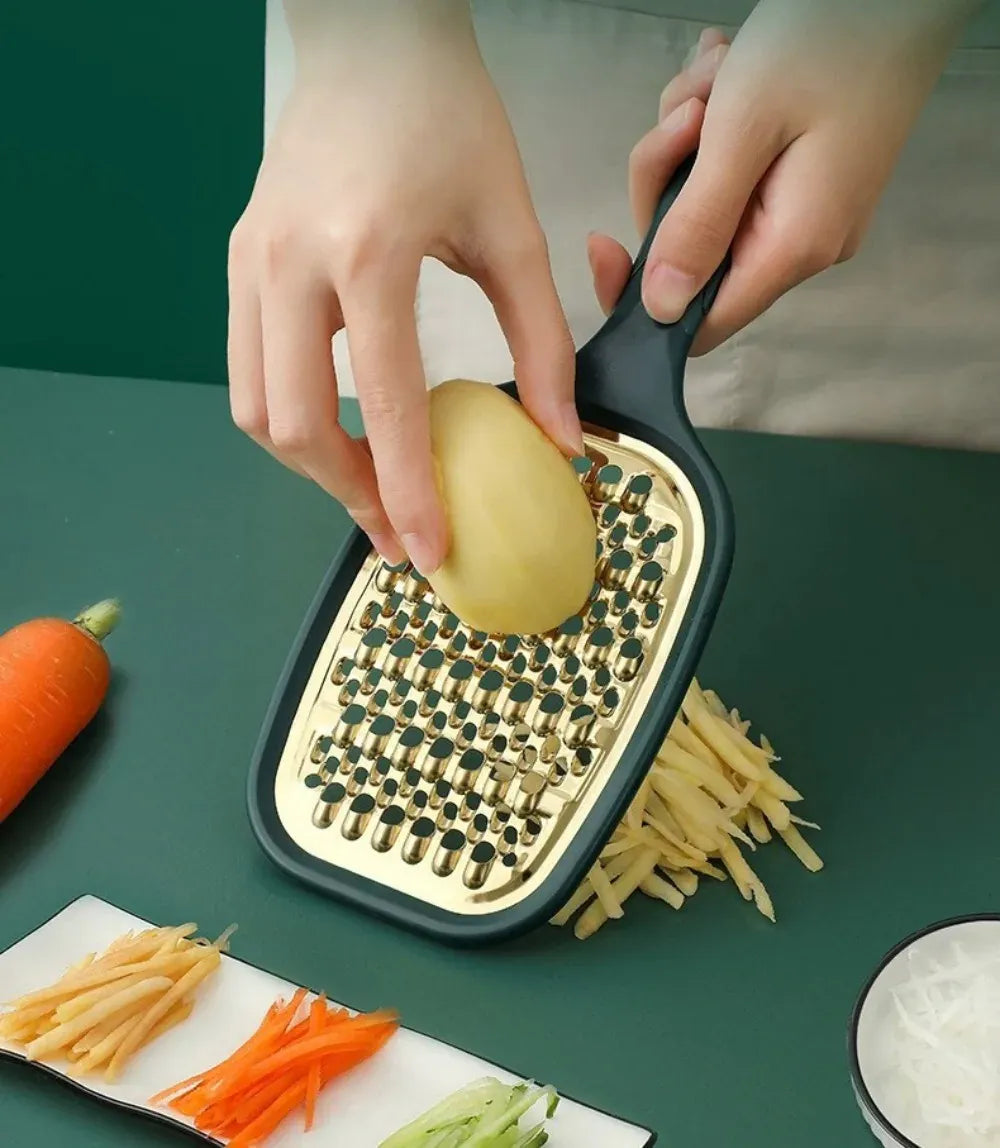 Coupe-légumes Multifonction Inox 2 Lames | Râpe à Fruits et Légumes rape