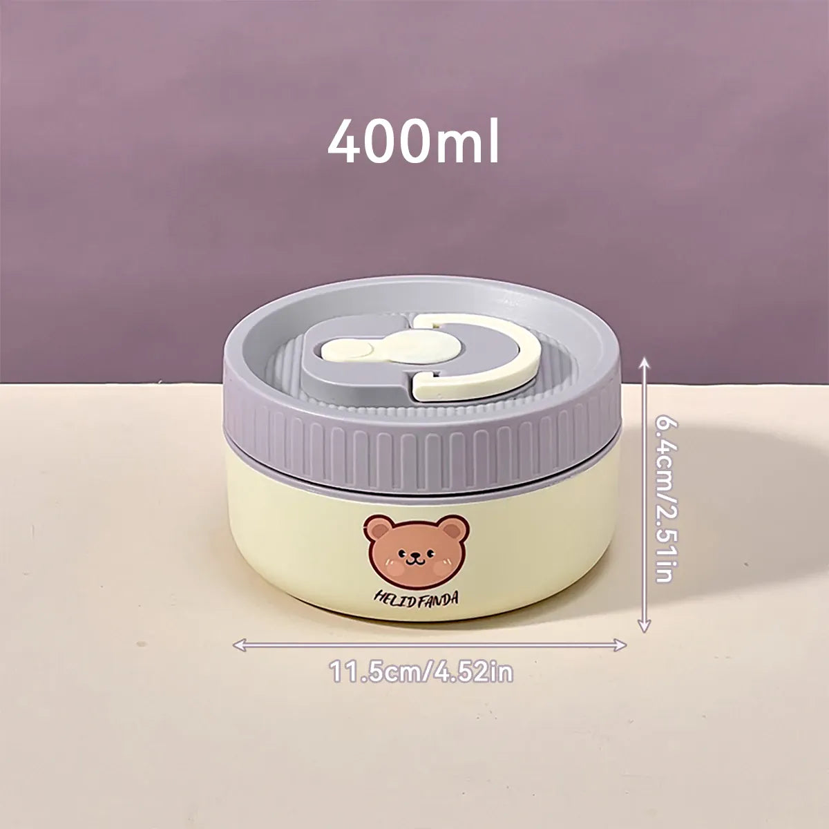 Ensemble de 4 Lunchbox cylindriques isothermes pour enfants (2 litres) Lunchbox