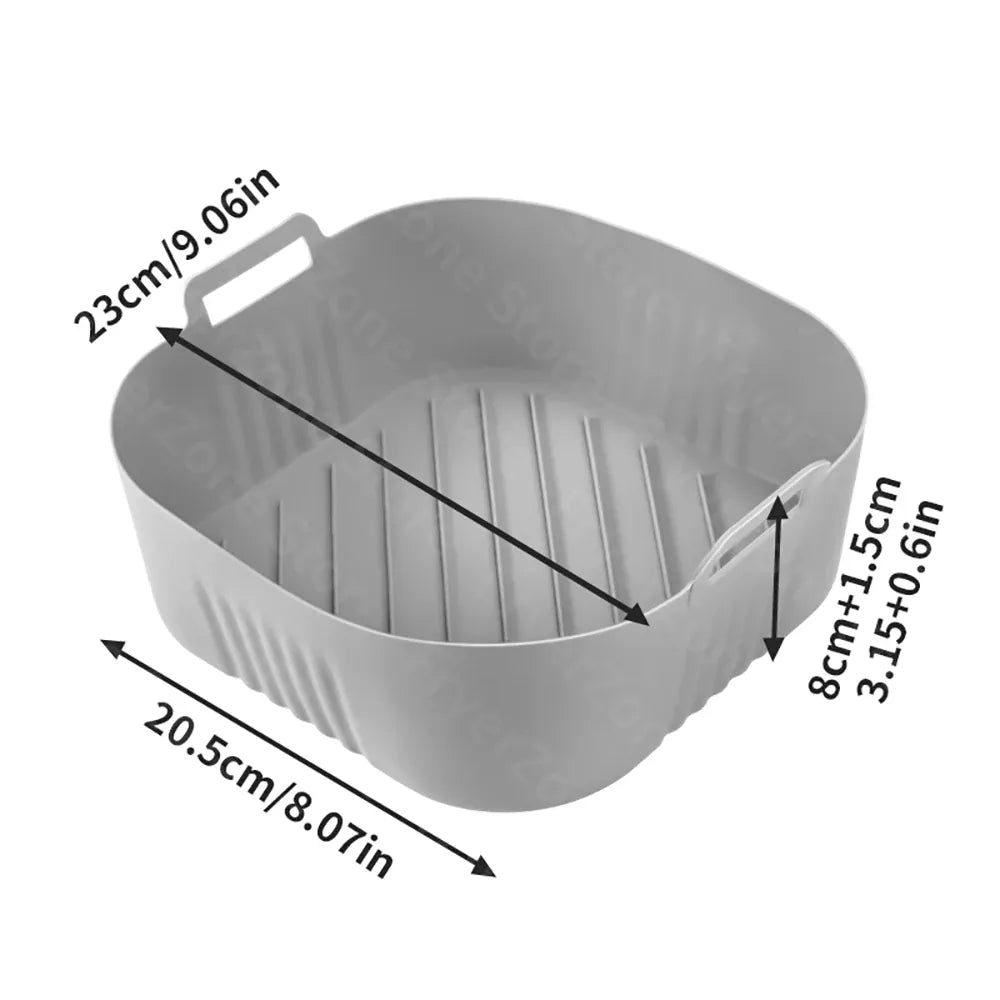 Moule Silicone Air Fryer Réutilisable Carré 23 cm pour 62L Air Fryer
