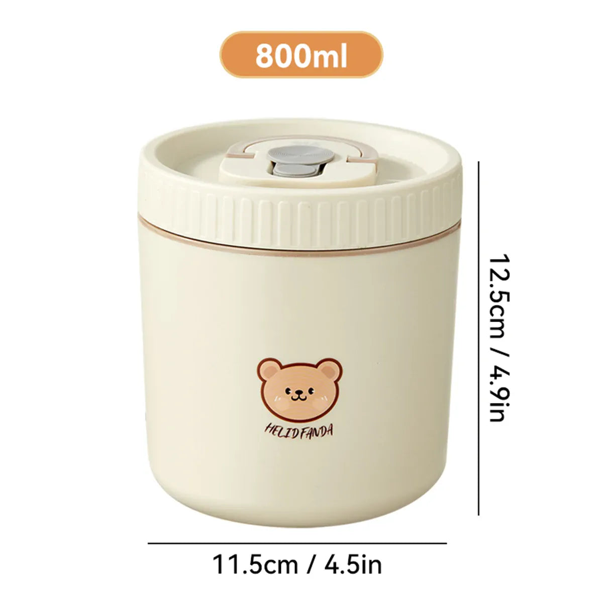 Ensemble de 4 Lunchbox cylindriques isothermes pour enfants (2 litres) Lunchbox