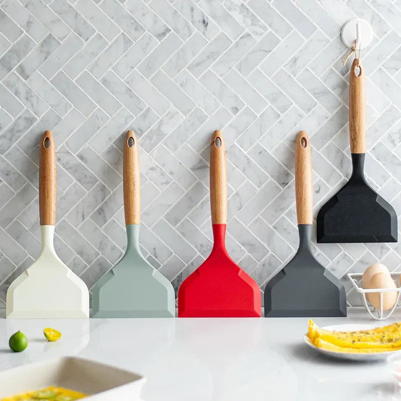 Spatule Silicone Large Résistante à la Chaleur pour Crêpes et Omelettes spatule en silicone