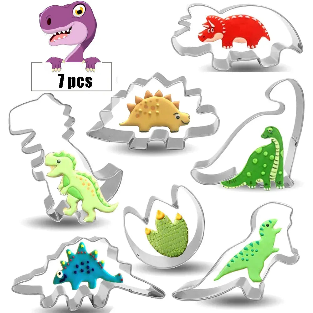 Emporte-pièces à biscuits dinosaures en inox - Set de 7 pièces emportepieces