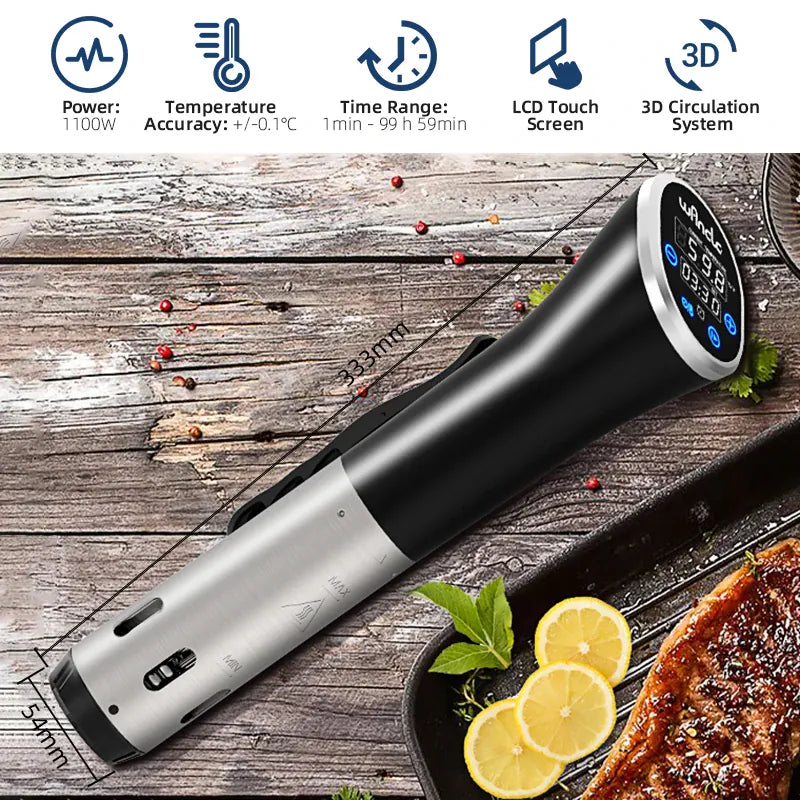 Cuiseur Sous Vide à Immersion 1100W Écran LCD Étanche IPX7 sv
