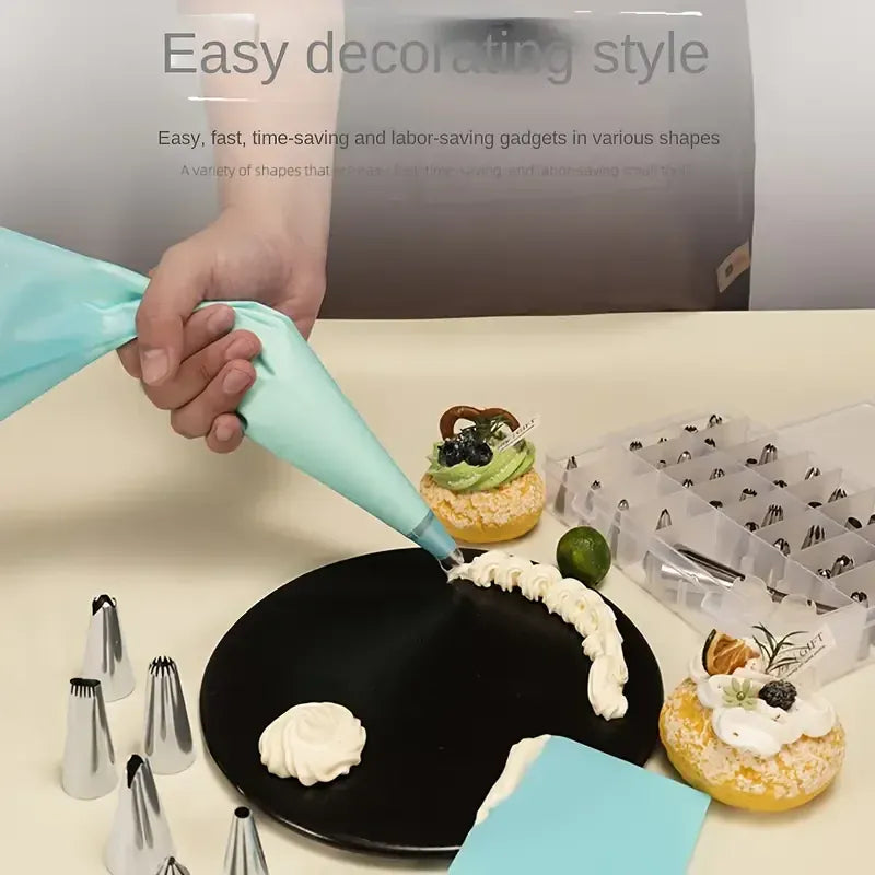 Kit de Décoration de Gâteaux 76 Pièces avec Douilles et Accessoires en Acier Inoxydable douillepoche