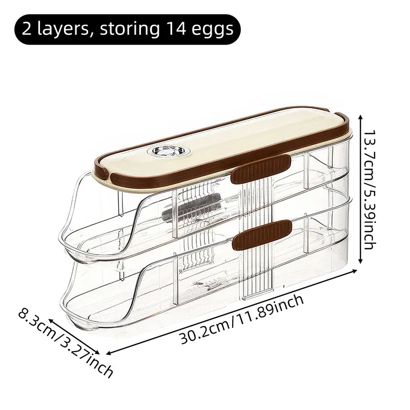 Boîte de Rangement Frigo pour Œufs 24 Pièces avec Poignée Ergonomique