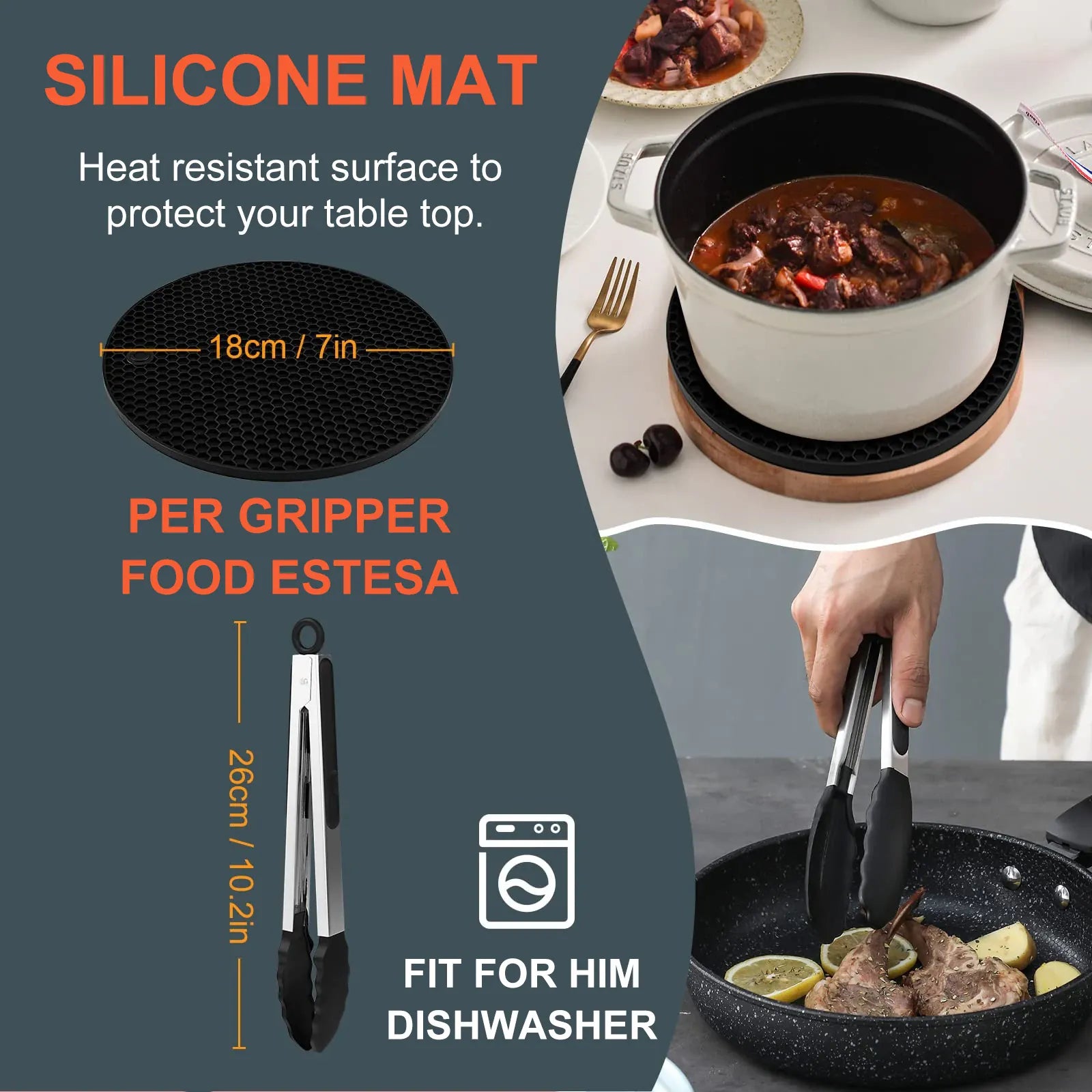 Kit Accessoires Friteuse à Air en Acier Inox - 6 Pièces Essentielles Air Fryer