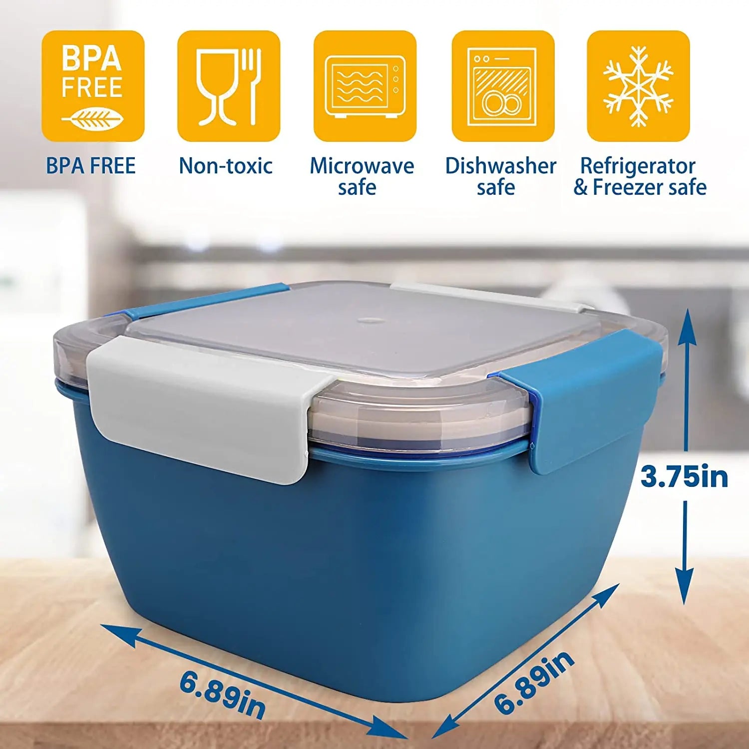 Bento à 2 Étages avec Compartiments Hermétiques - 1000 à 1500ml Bento