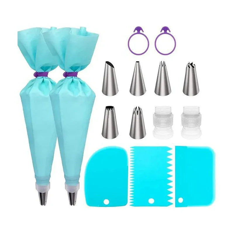 Poches à douille en silicone 100 pcs avec embouts en acier inoxydable douillepoche