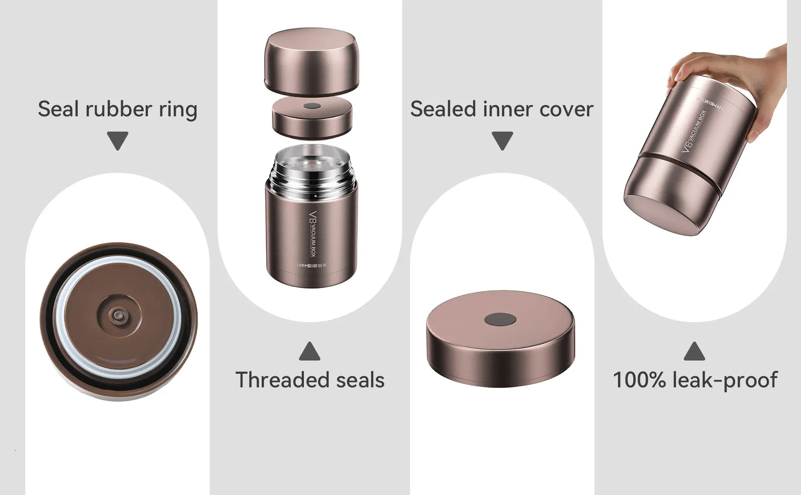 Thermos Alimentaire Isotherme Inox 316 - 16 h Chaud, 18 h Froid - 600 à 1200 ml lunchbox