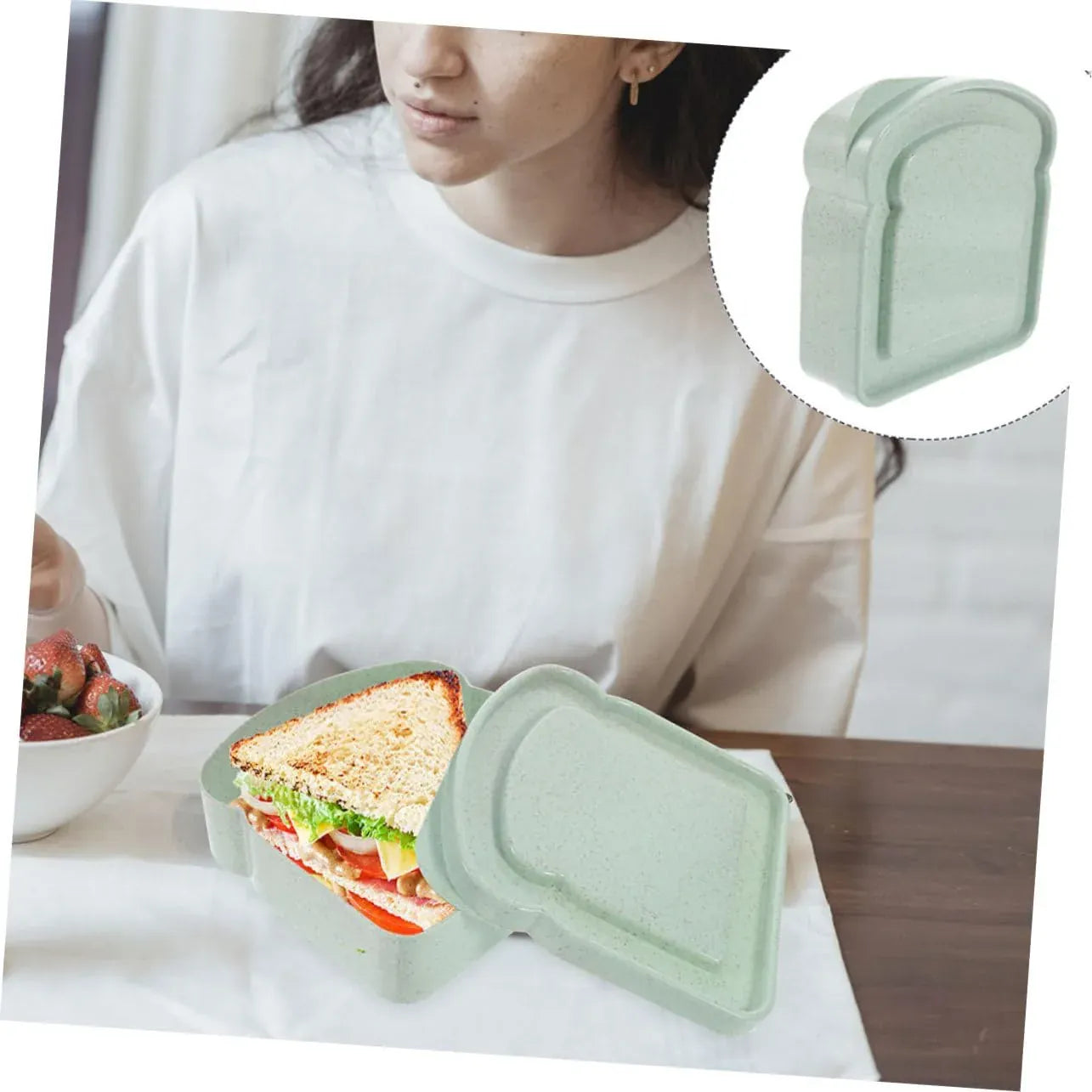 Porte-Sandwich en Bambou | Boîte Hermétique Originale Polyvalente lunchbox