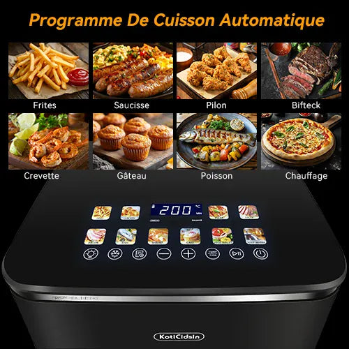 Air Fryer 11L 2000W Écran Tactile et Hublot Visible airfryers